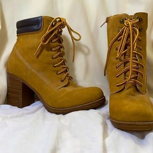 Esprit Block Heel Tan Boots